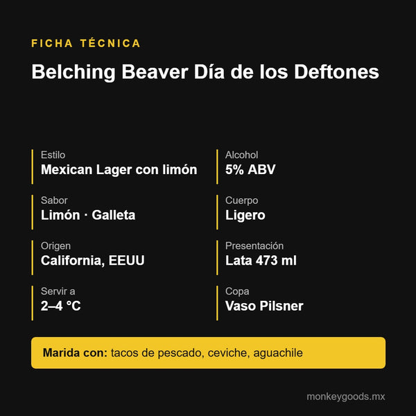 Ficha técnica Belching Beaver Día de los Deftones