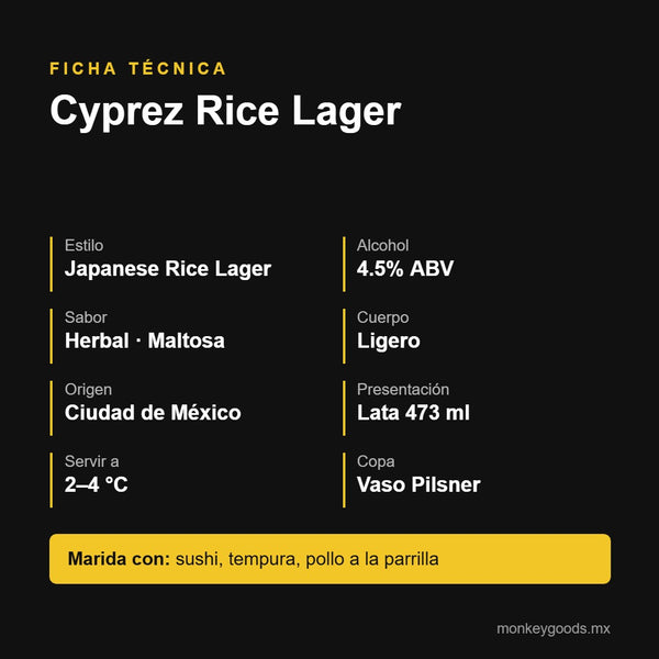 Ficha técnica Cyprez Rice Lager