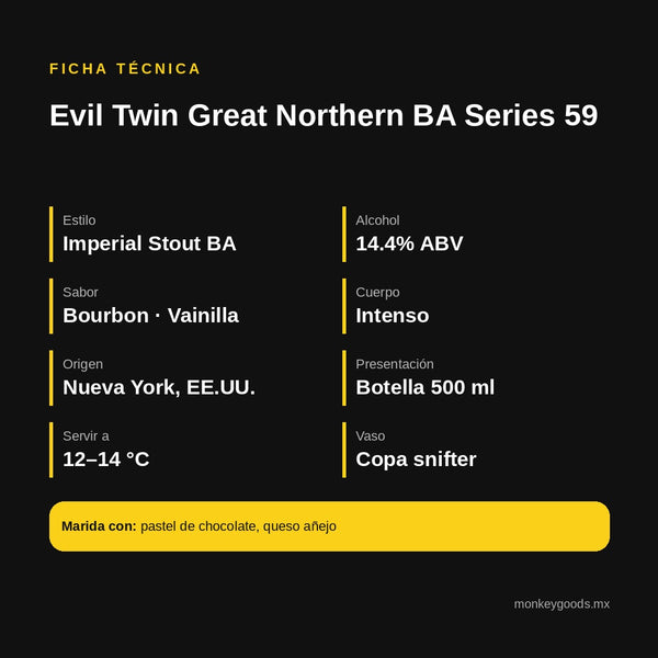 Ficha técnica Evil Twin The Great Northern Barrel Aged Series 59