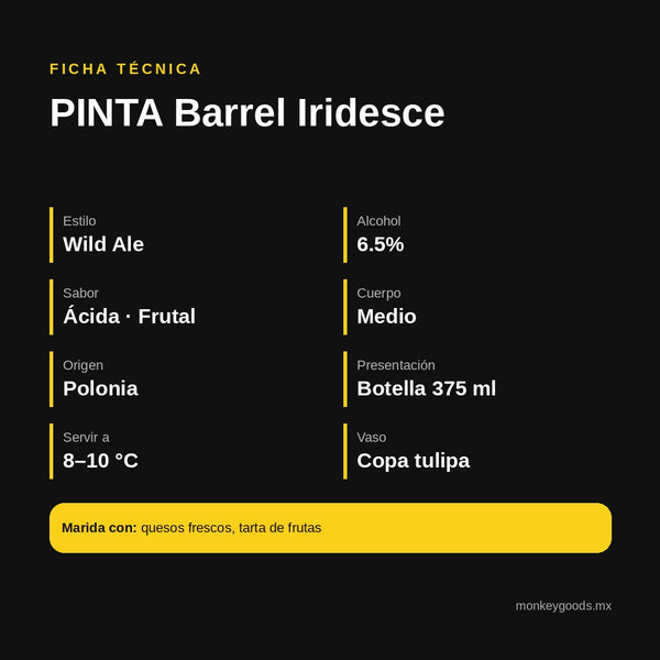 Ficha técnica PINTA Barrel Iridesce