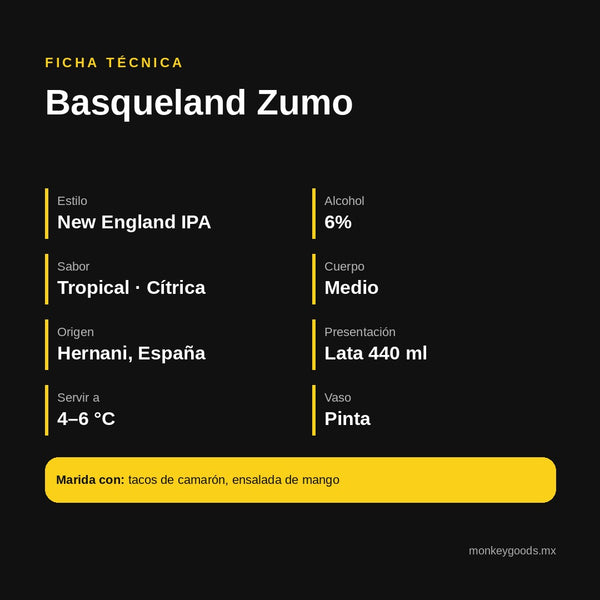Ficha técnica Basqueland Zumo