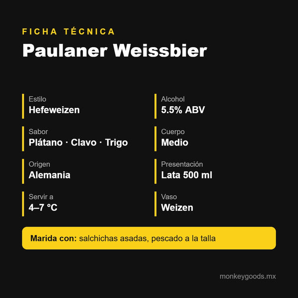Ficha técnica Paulaner Weissbier