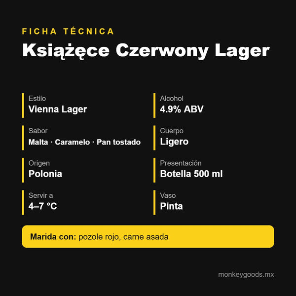 Ficha técnica Książęce Czerwony Lager