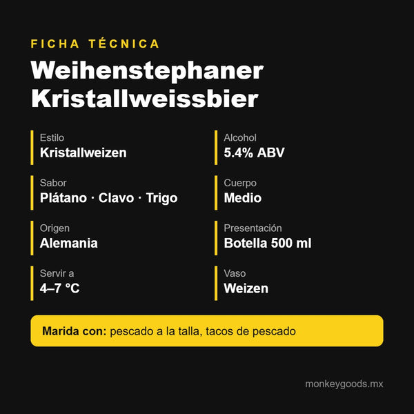 Ficha técnica Weihenstephaner Kristallweissbier