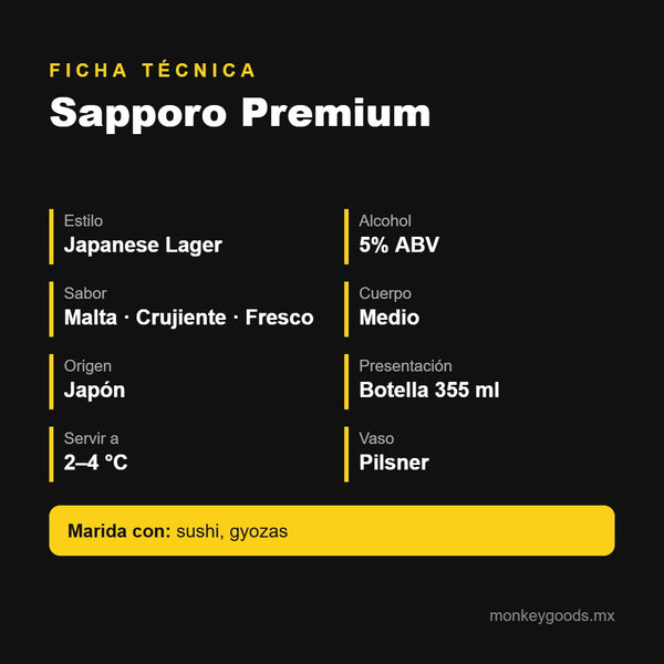 Ficha técnica Sapporo Premium