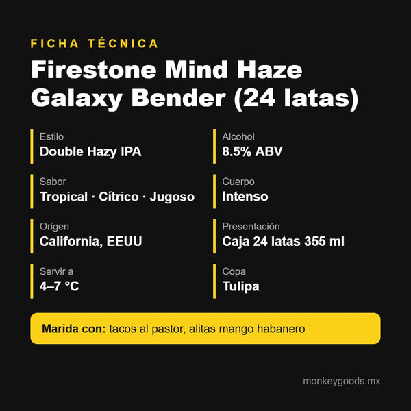 Ficha técnica Firestone Mind Haze Galaxy Bender (24 latas)