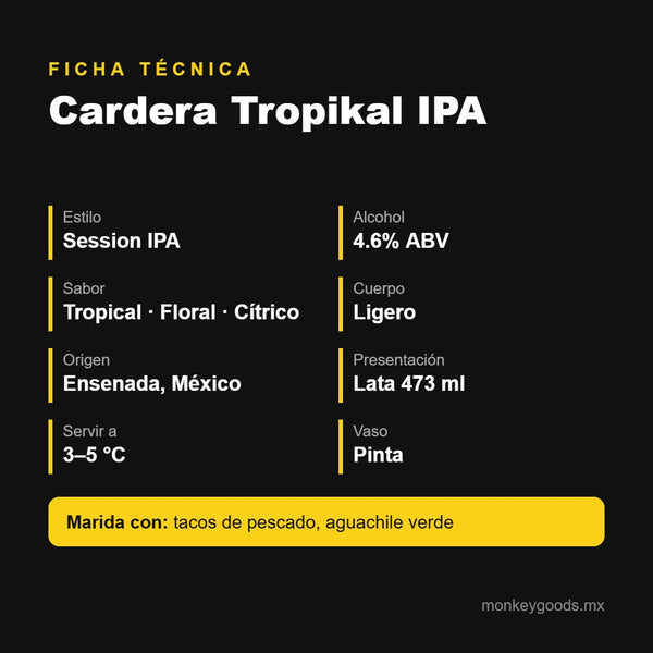 Ficha técnica Cardera Tropikal IPA