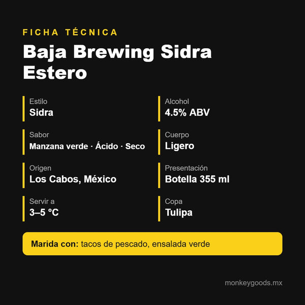 Ficha técnica Baja Brewing Sidra Estero