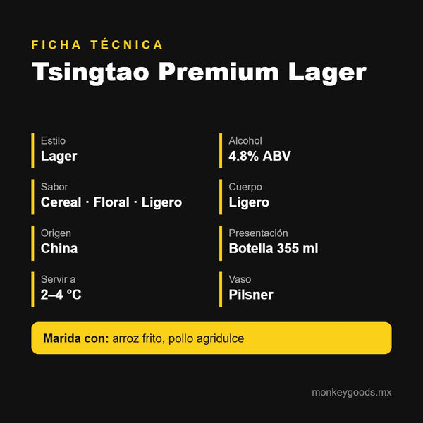 Ficha técnica Tsingtao Premium Lager