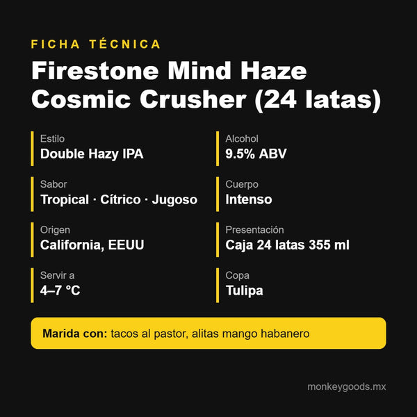 Ficha técnica Firestone Mind Haze Cosmic Crusher (24 latas)
