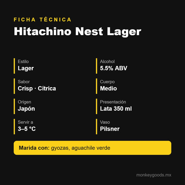 Ficha técnica Hitachino Nest Lager