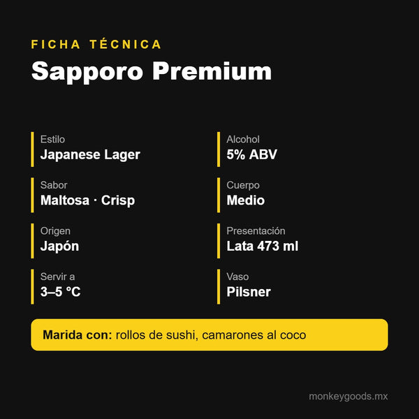 Ficha técnica Sapporo Premium