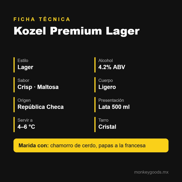 Ficha técnica Kozel Premium Lager