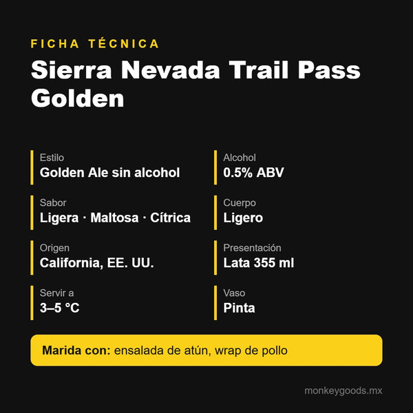 Ficha técnica Sierra Nevada Trail Pass Golden