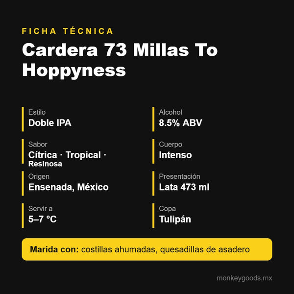 Ficha técnica Cardera 73 Millas To Hoppyness
