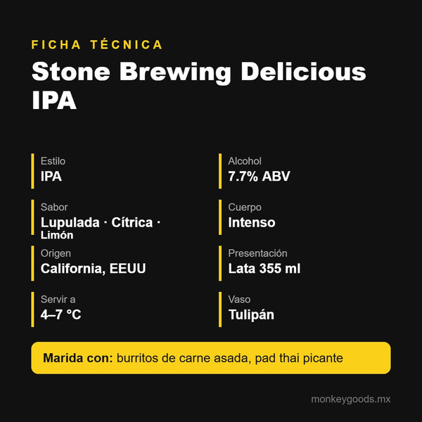 Ficha técnica Stone Brewing Delicious IPA