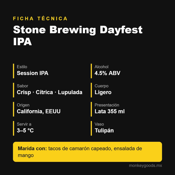 Ficha técnica Stone Brewing Dayfest IPA