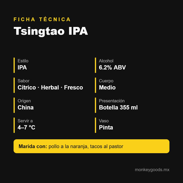 Ficha técnica Tsingtao IPA