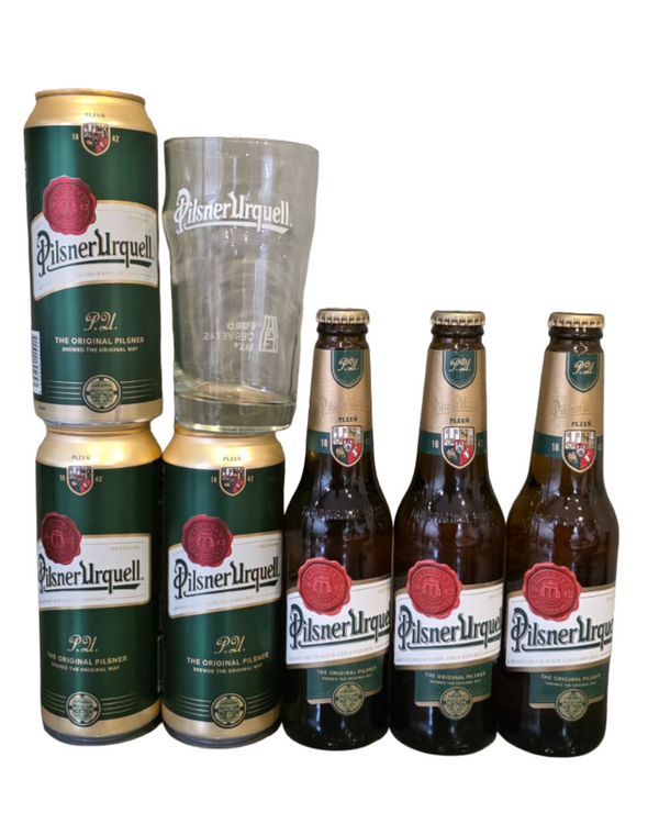 Paquete Pilsner Urquell con vaso