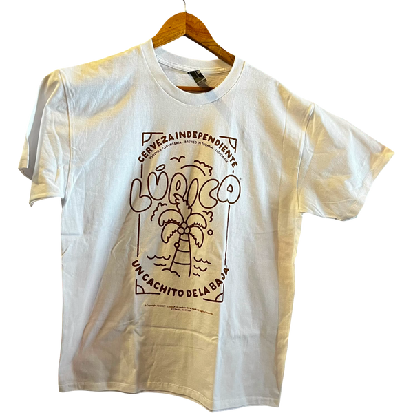 Camiseta Lúdica Blanca, estampado azul