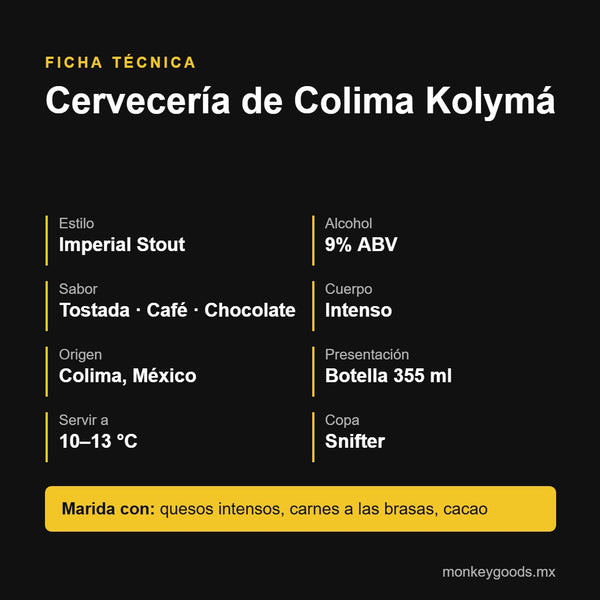 Ficha técnica Cervecería de Colima Kolymá