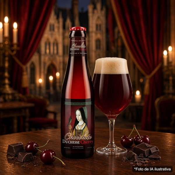 Duchesse Chocolate Cherry servida en su vaso
