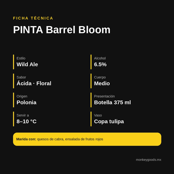 Ficha técnica PINTA Barrel Bloom