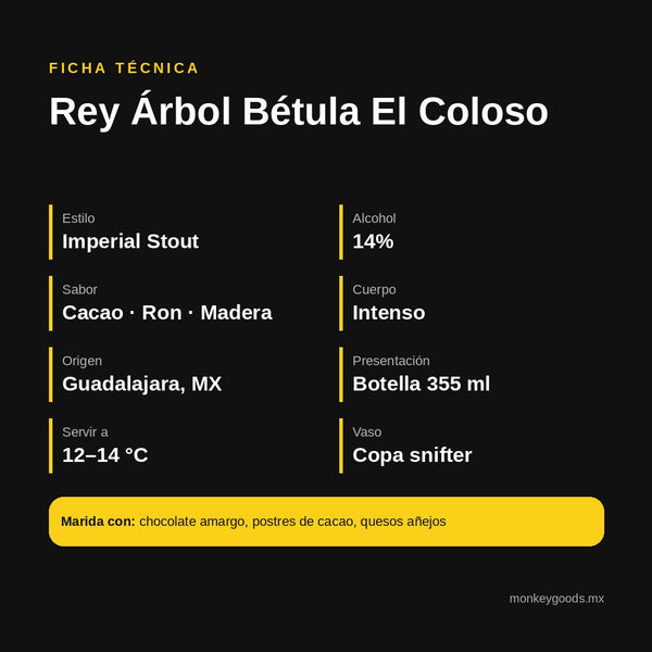 Ficha técnica Rey Árbol Bétula El Coloso