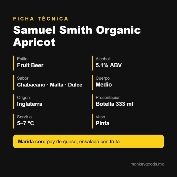 Ficha técnica Samuel Smith Organic Apricot