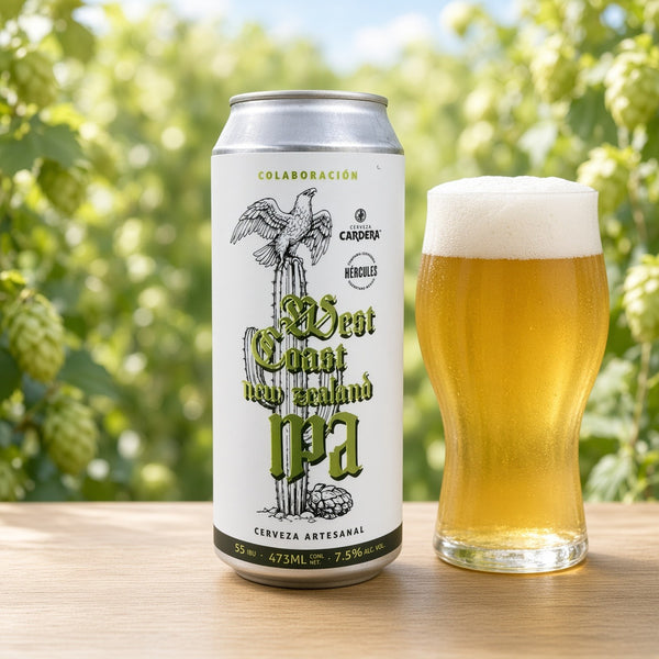 Cardera x Hércules West Coast IPA servida en su copa