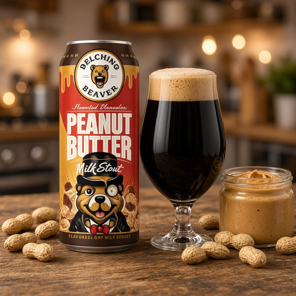 Peanut Butter Milk Stout servida en su copa