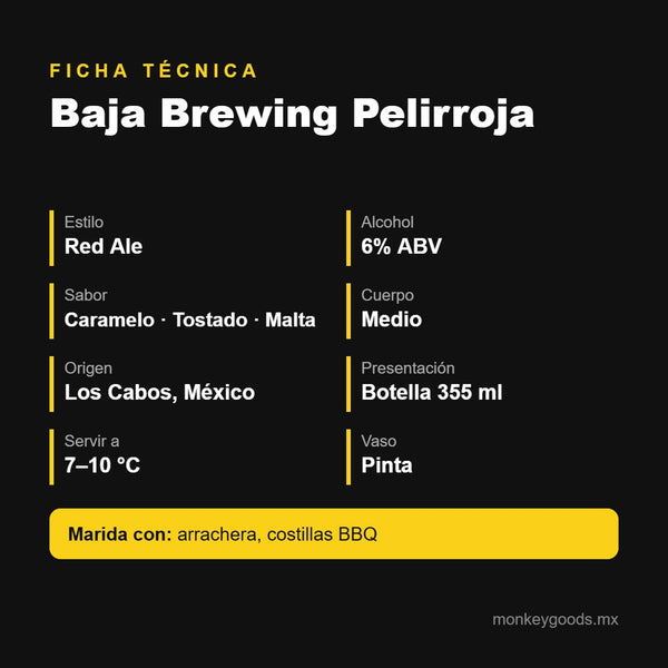 Ficha técnica Baja Brewing Pelirroja