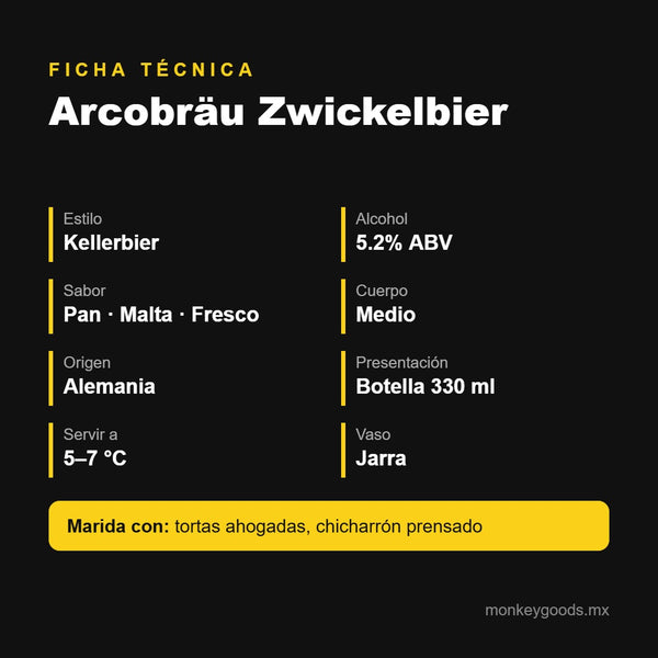 Ficha técnica Arcobräu Zwickelbier