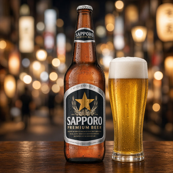 Sapporo Premium servida en su copa