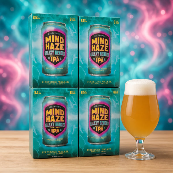 Firestone Mind Haze Galaxy Bender (24 latas) servida en su copa