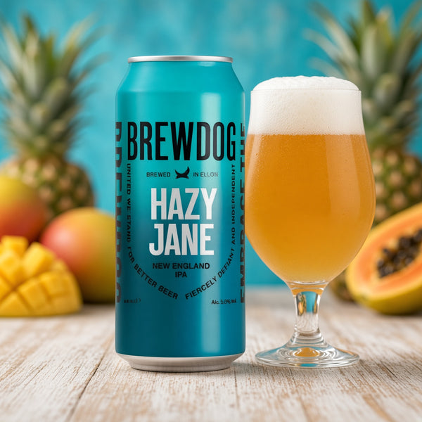 BrewDog Hazy Jane servida en su copa