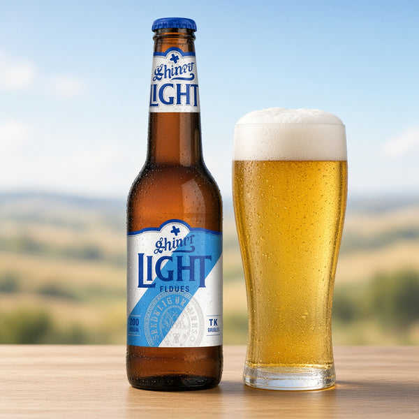 Shiner Light Blonde servida en su copa