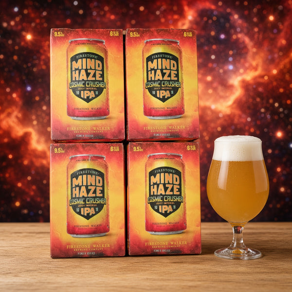 Firestone Mind Haze Cosmic Crusher (24 latas) servida en su copa