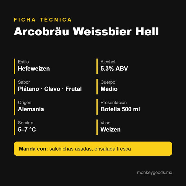 Ficha técnica Arcobräu Weissbier Hell