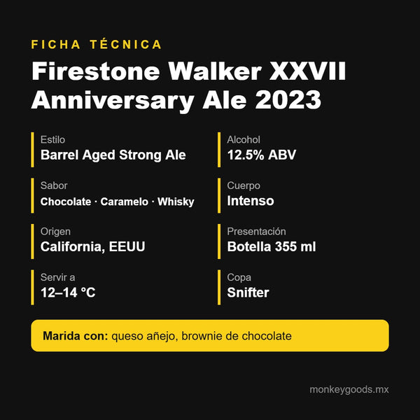 Ficha técnica Firestone Walker XXVII Anniversary Ale 2023