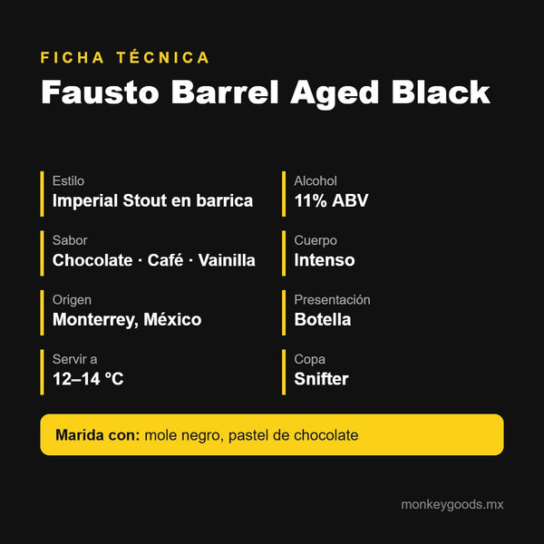 Ficha técnica Fausto Barrel Aged Black