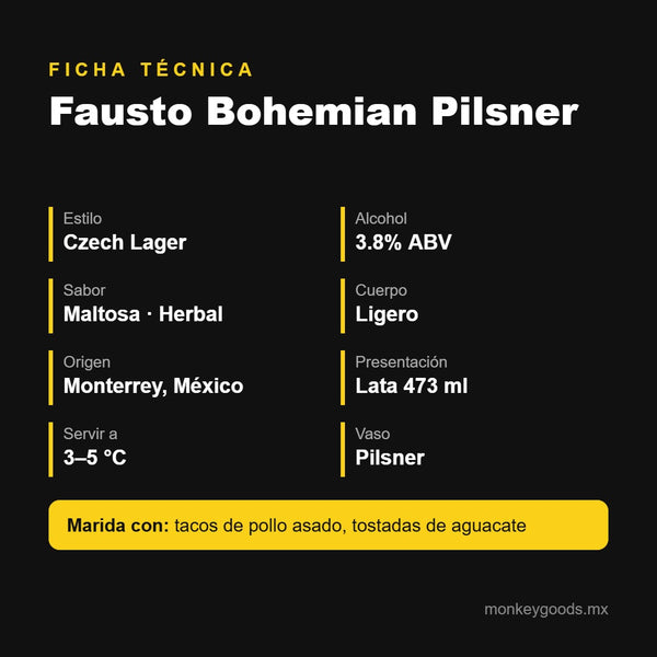 Ficha técnica Fausto Bohemian Pilsner