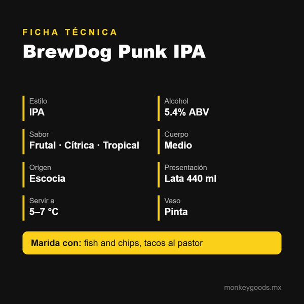 Ficha técnica BrewDog Punk IPA