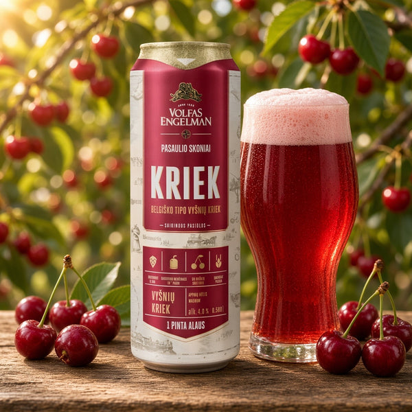 Volfas Engelman Kriek servida en su copa