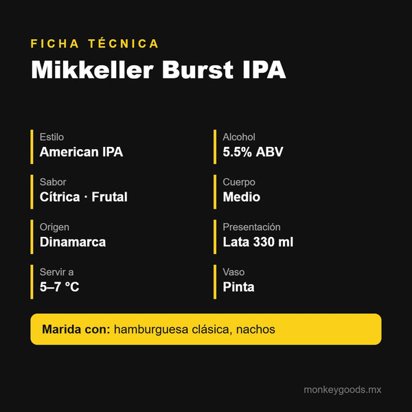 Ficha técnica Mikkeller Burst IPA