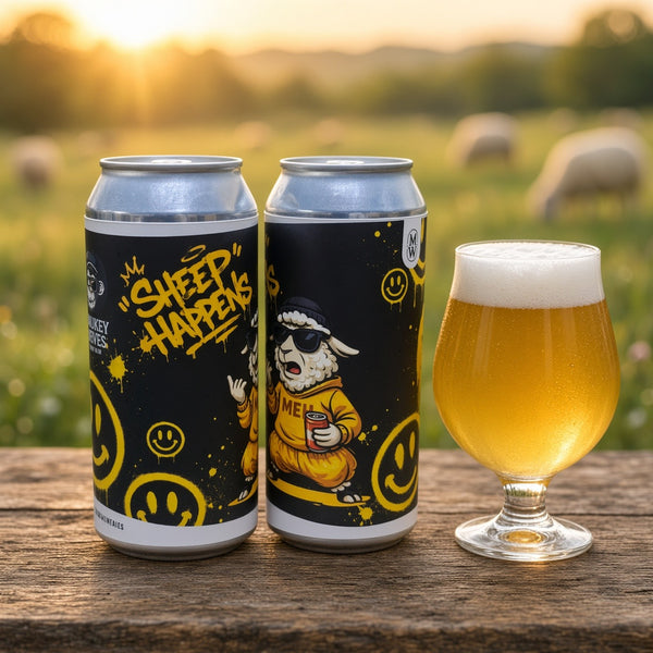 Monkey Waves Sheep Happens servida en su copa