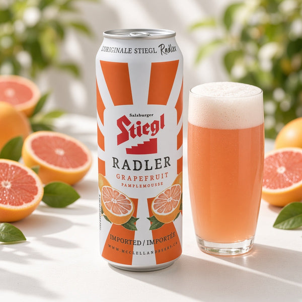 Stiegl Radler Grapefruit servida en su copa