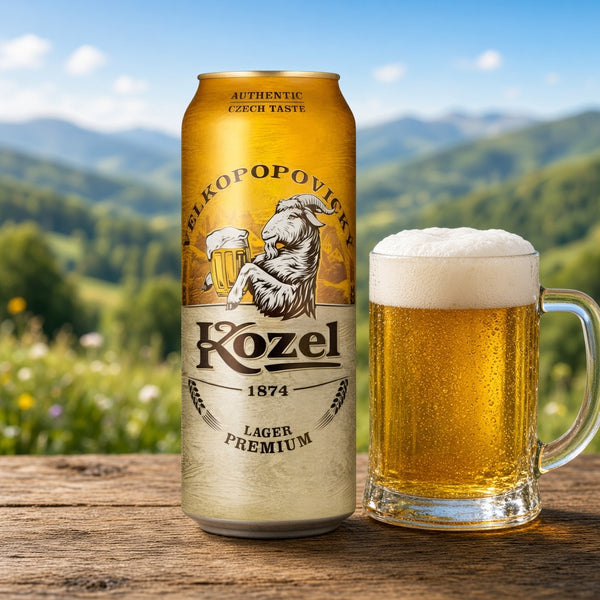 Kozel Premium Lager servida en su copa
