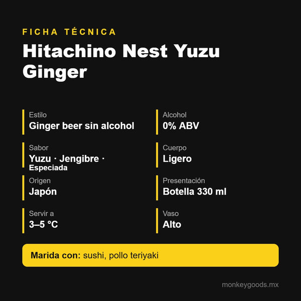Ficha técnica Hitachino Nest Yuzu Ginger