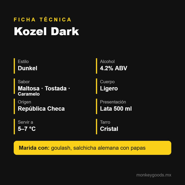 Ficha técnica Kozel Dark